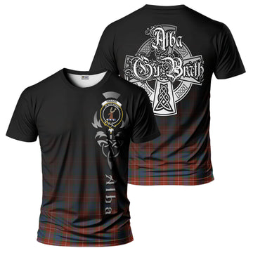 Fraser Ancient Tartan T-Shirt Featuring Alba Gu Brath Family Crest Celtic Inspired