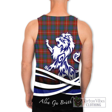 Fraser Ancient Tartan Men's Tank Top with Alba Gu Brath Regal Lion Emblem