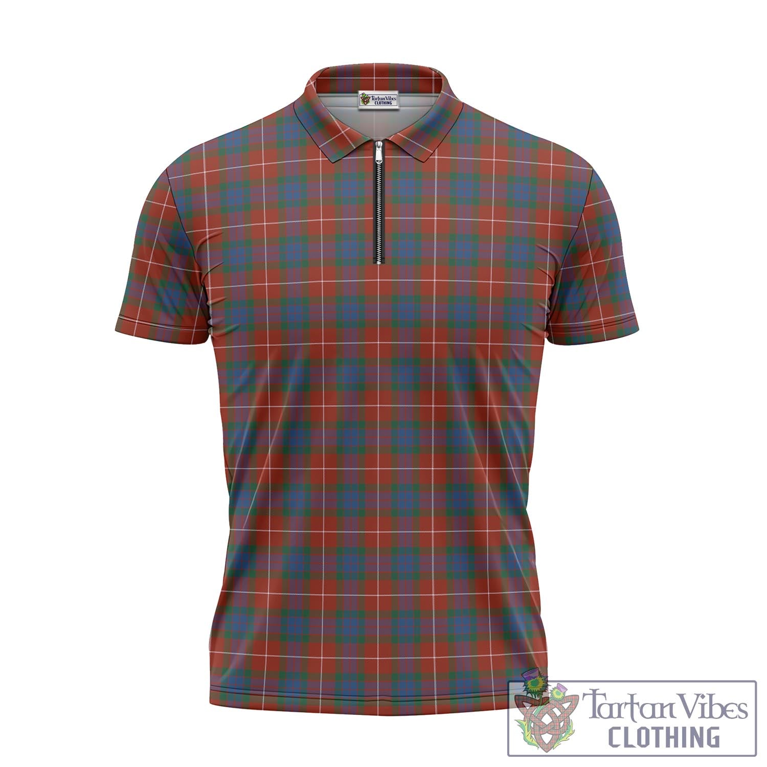 Tartan Vibes Clothing Fraser Ancient Tartan Zipper Polo Shirt