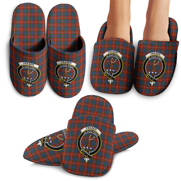 Fraser Ancient Tartan Home Slippers with Family Crest