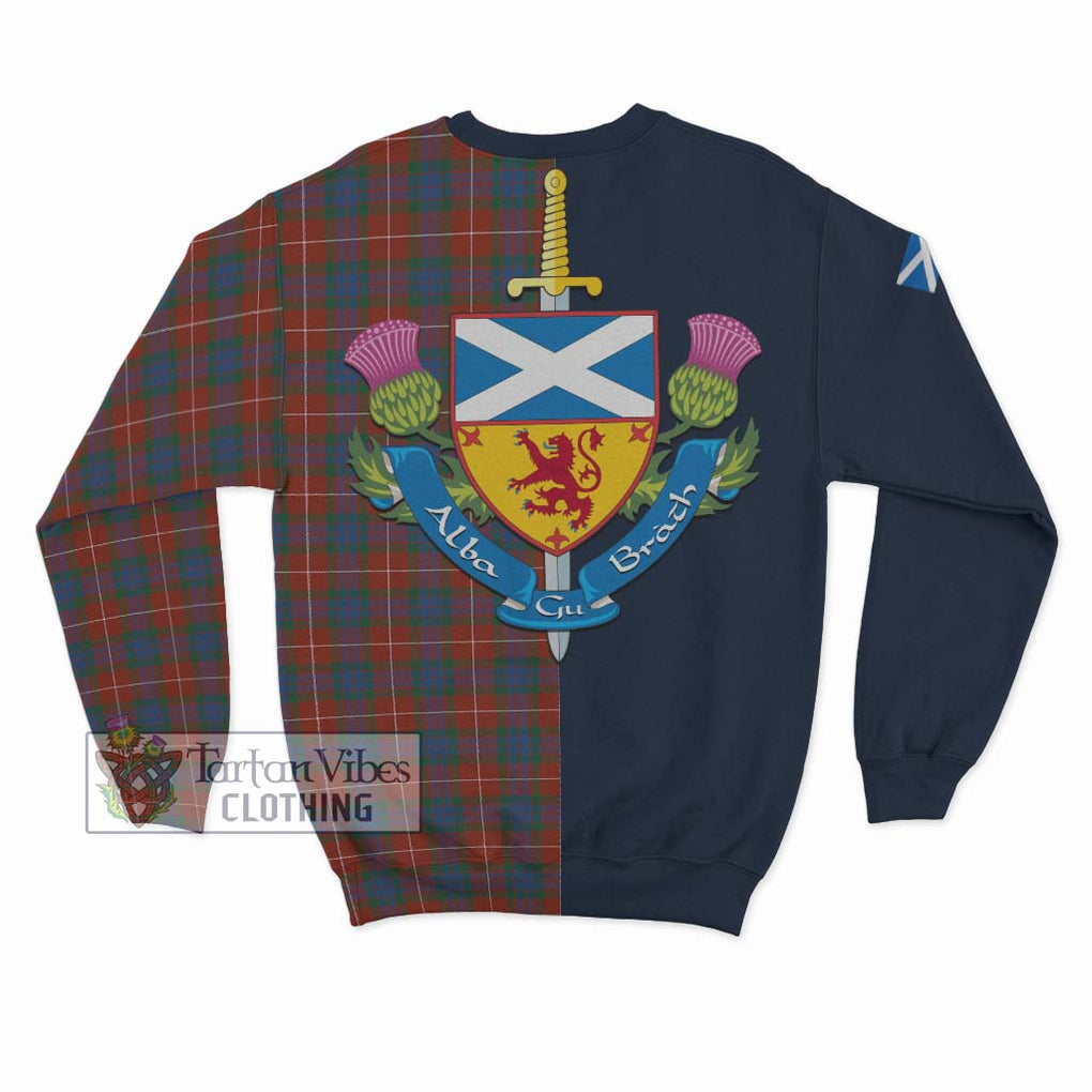 Tartan Vibes Clothing Fraser Ancient Tartan Sweatshirt with Scottish Lion Royal Arm Half Style