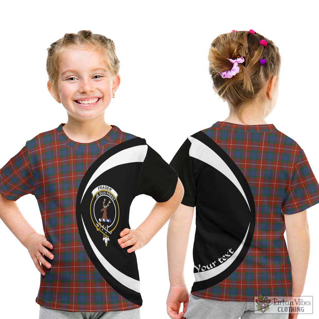 Fraser Ancient Tartan Kid T-Shirt with Family Crest Circle Style - Tartan Vibes Clothing