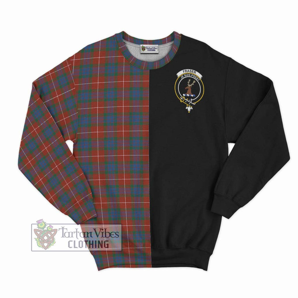 Fraser Ancient Tartan Sweatshirt with Family Crest and Half Of Me Style - Tartanvibesclothing Shop