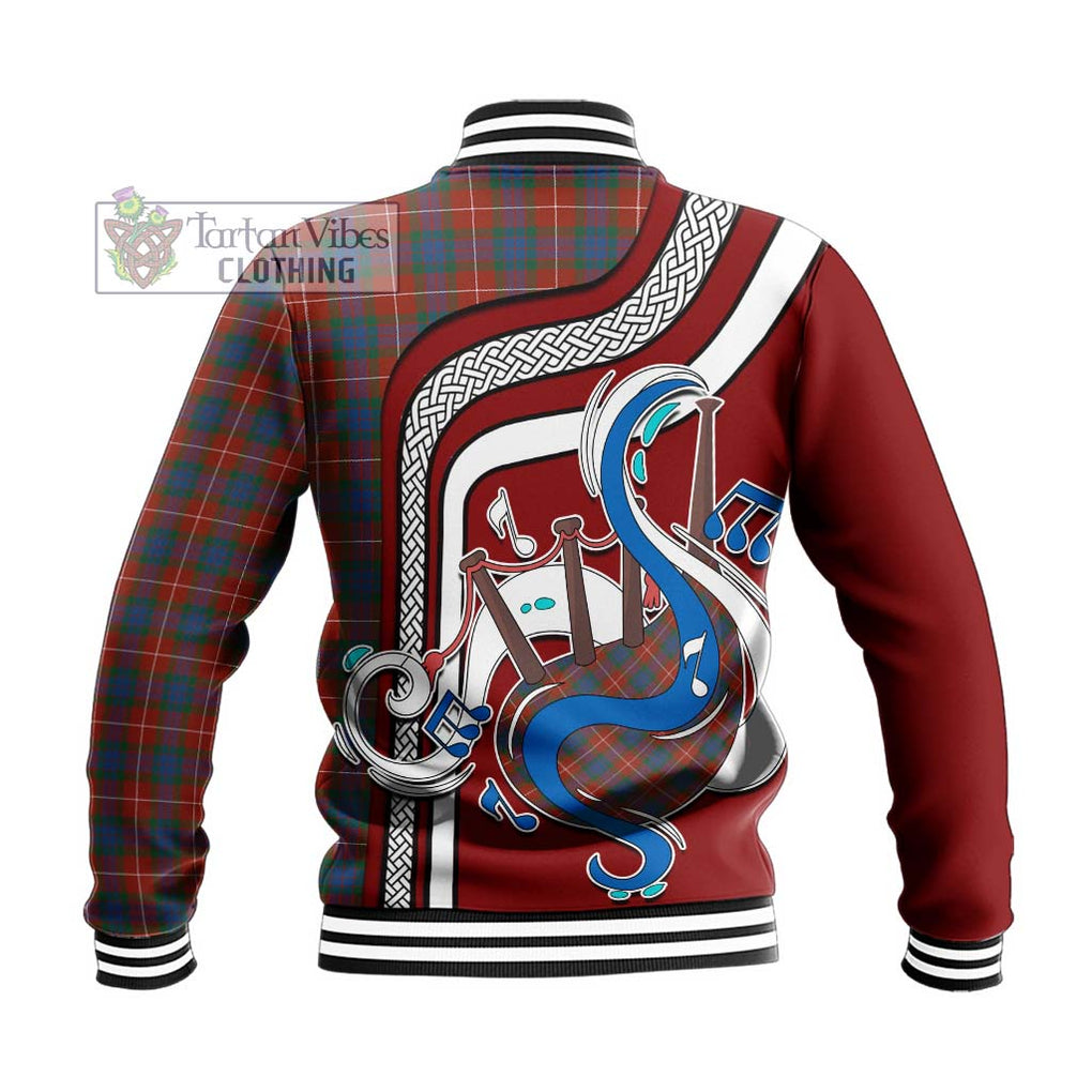 Tartan Vibes Clothing Fraser Ancient Tartan Baseball Jacket with Epic Bagpipe Style