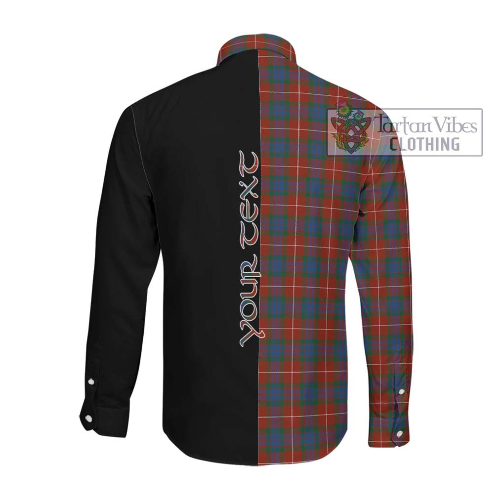 Fraser Ancient Tartan Long Sleeve Button Shirt with Family Crest and Half Of Me Style Men's Shirt - Tartanvibesclothing Shop