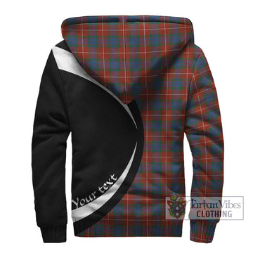 Fraser Ancient Tartan Sherpa Hoodie with Family Crest Circle Style