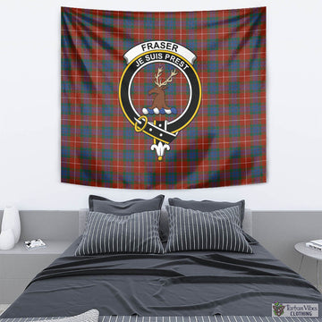 Fraser Ancient Tartan Tapestry Wall Hanging and Home Decor for Room with Family Crest