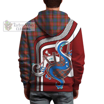 Fraser Ancient Tartan Hoodie with Epic Bagpipe Style