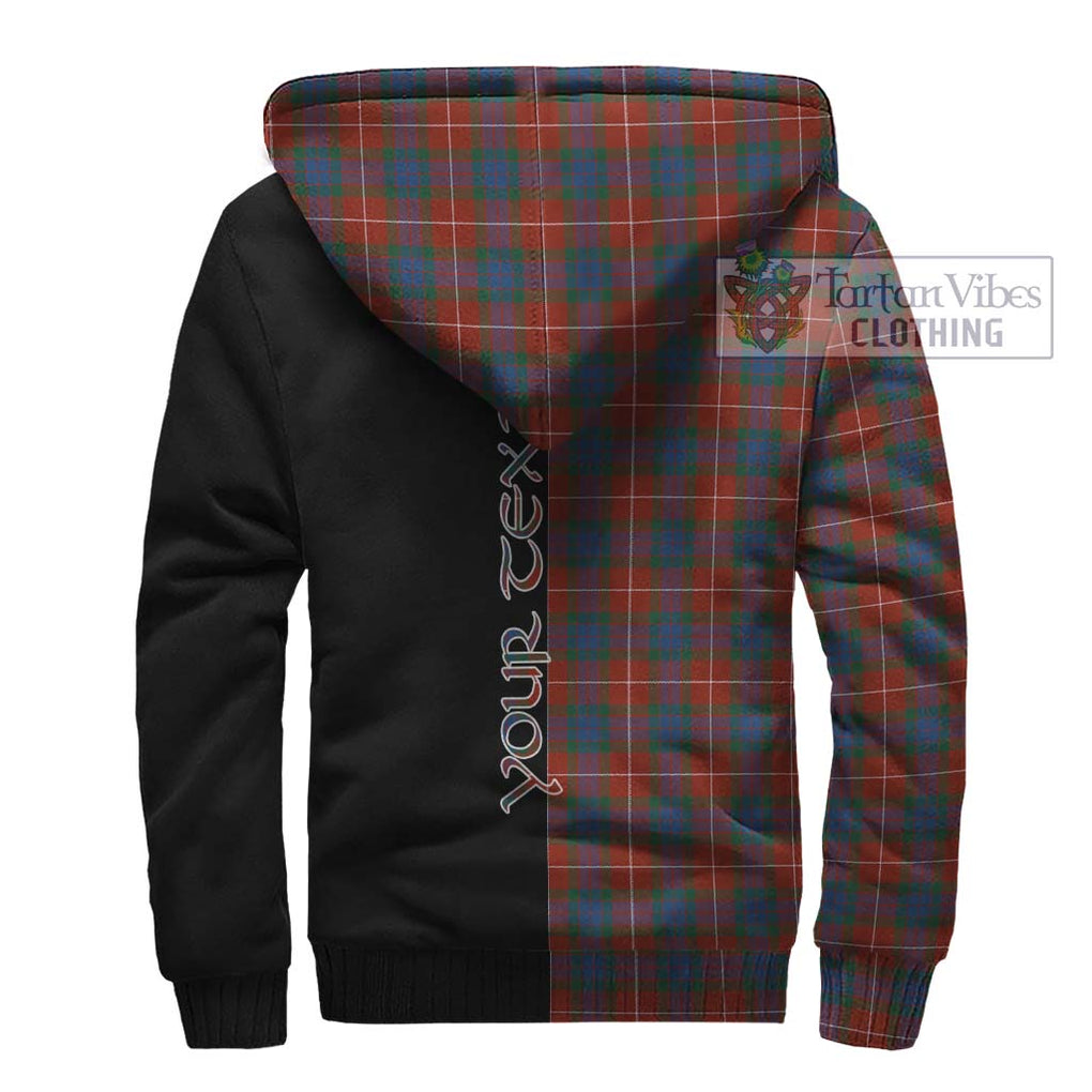 Fraser Ancient Tartan Sherpa Hoodie with Family Crest and Half Of Me Style - Tartanvibesclothing Shop