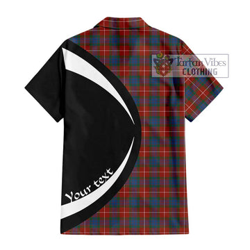 Fraser Ancient Tartan Short Sleeve Button Up with Family Crest Circle Style