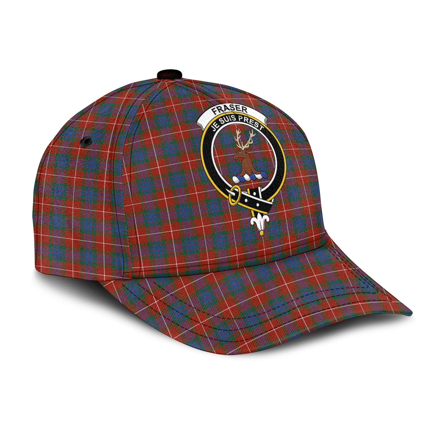 Fraser Ancient Tartan Classic Cap with Family Crest - Tartan Vibes Clothing