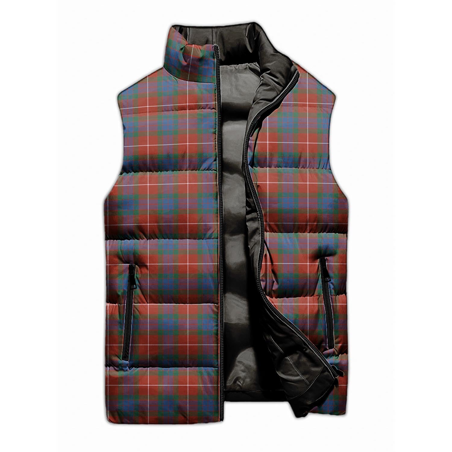 Fraser Ancient Tartan Sleeveless Puffer Jacket - Tartanvibesclothing