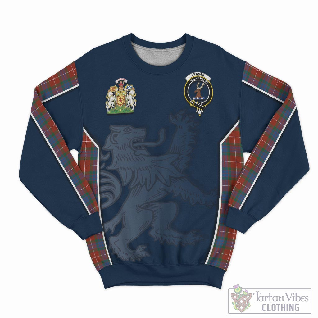 Tartan Vibes Clothing Fraser Ancient Tartan Sweater with Family Crest and Lion Rampant Vibes Sport Style