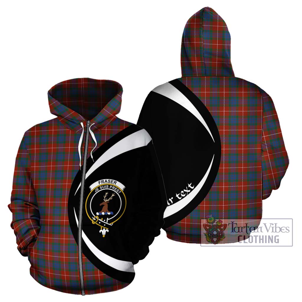 Tartan Vibes Clothing Fraser Ancient Tartan Hoodie with Family Crest Circle Style