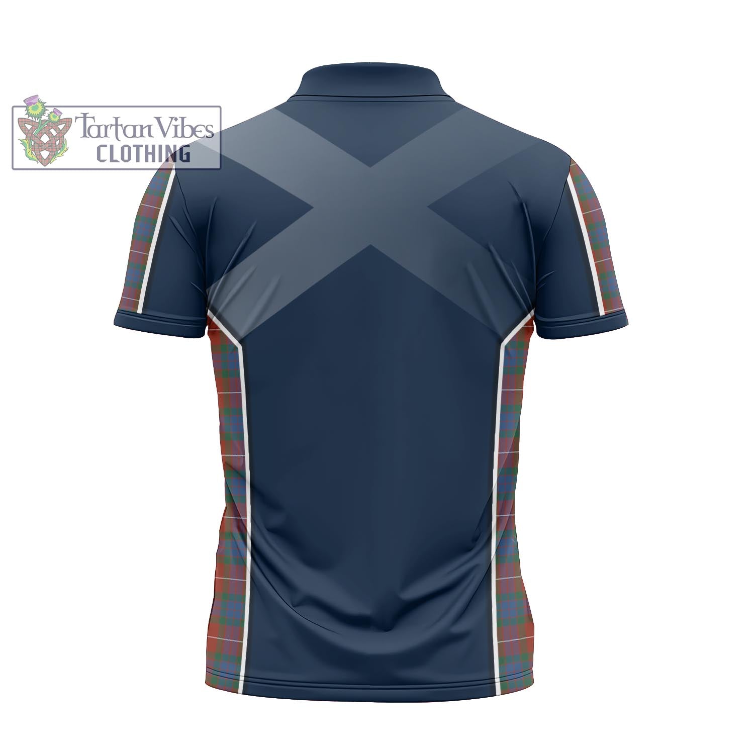 Tartan Vibes Clothing Fraser Ancient Tartan Zipper Polo Shirt with Family Crest and Scottish Thistle Vibes Sport Style