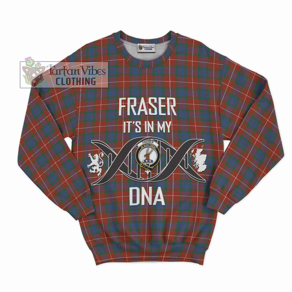 Fraser Ancient Tartan Sweatshirt with Family Crest DNA In Me Style - Tartanvibesclothing Shop