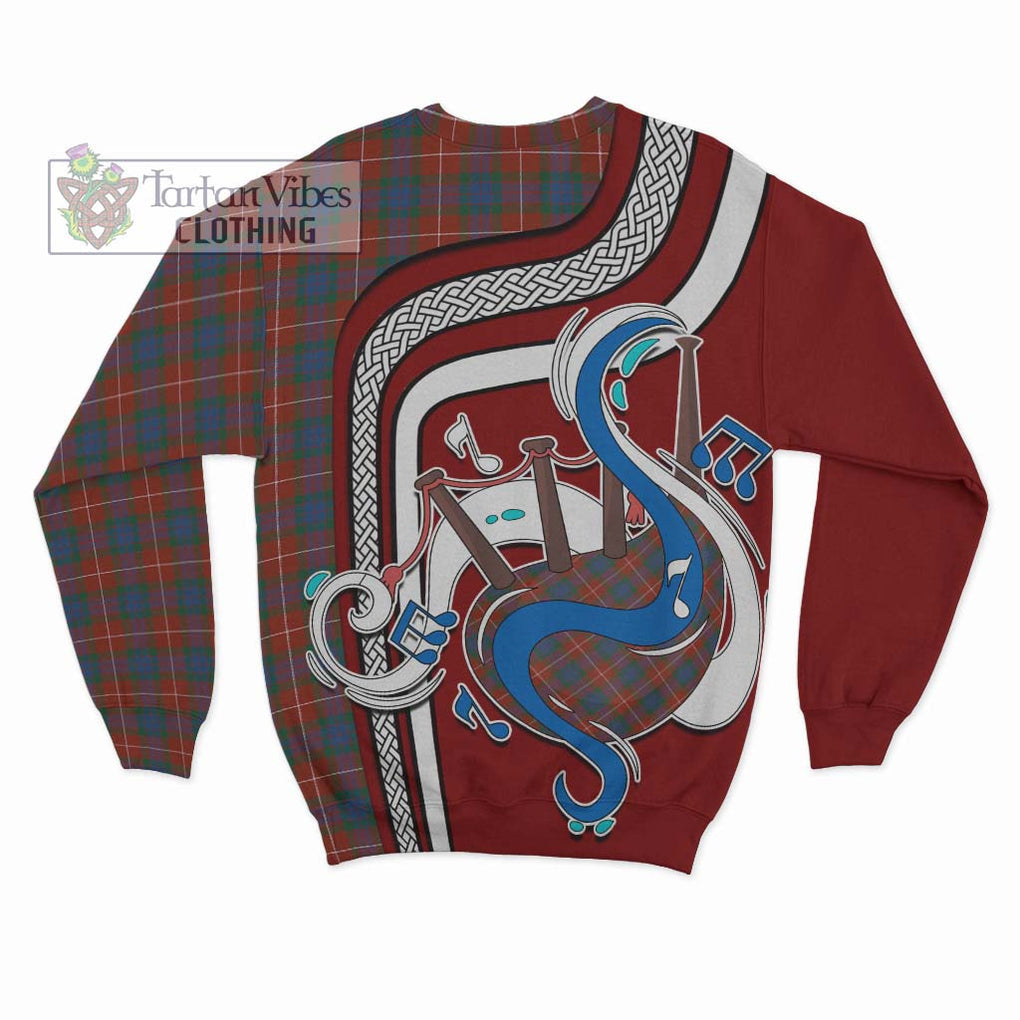 Fraser Ancient Tartan Sweatshirt with Epic Bagpipe Style - Tartanvibesclothing Shop