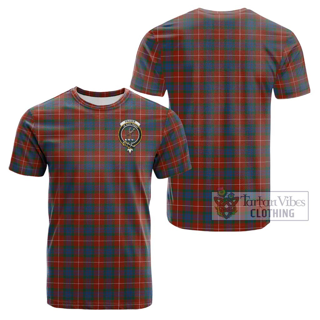 Fraser Ancient Tartan Cotton T-Shirt with Family Crest Kid's Shirt - Tartanvibesclothing Shop