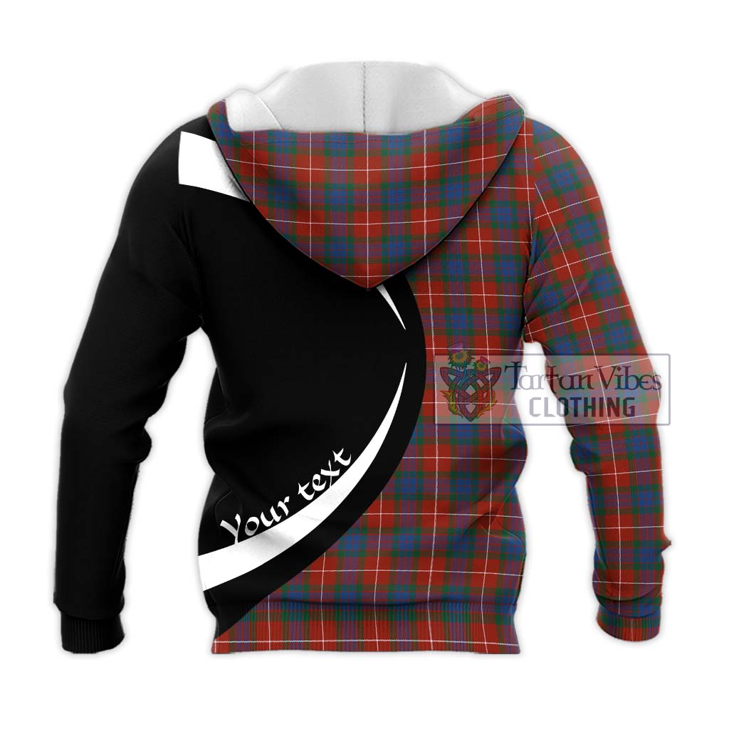 Tartan Vibes Clothing Fraser Ancient Tartan Knitted Hoodie with Family Crest Circle Style