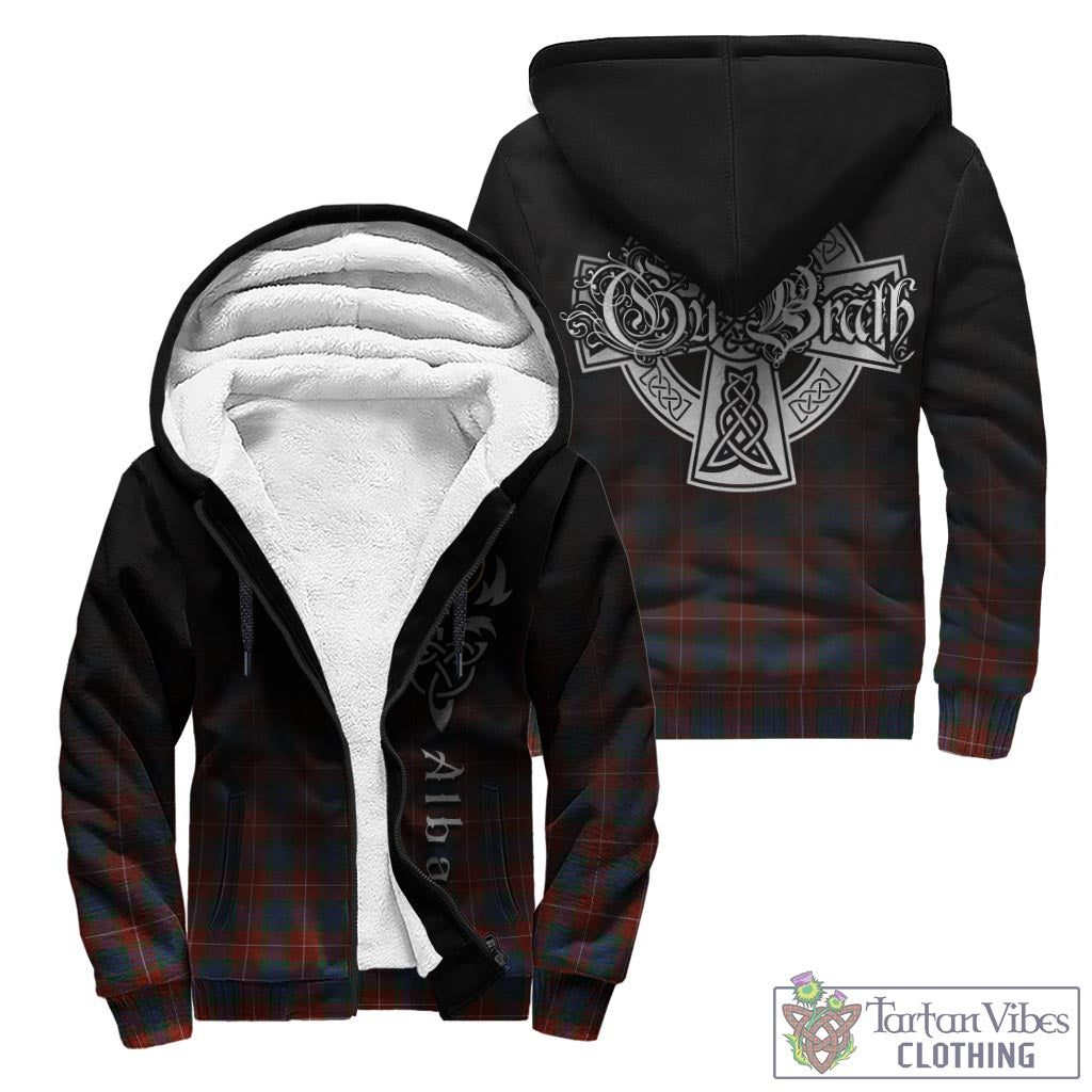 Tartan Vibes Clothing Fraser Ancient Tartan Sherpa Hoodie Featuring Alba Gu Brath Family Crest Celtic Inspired