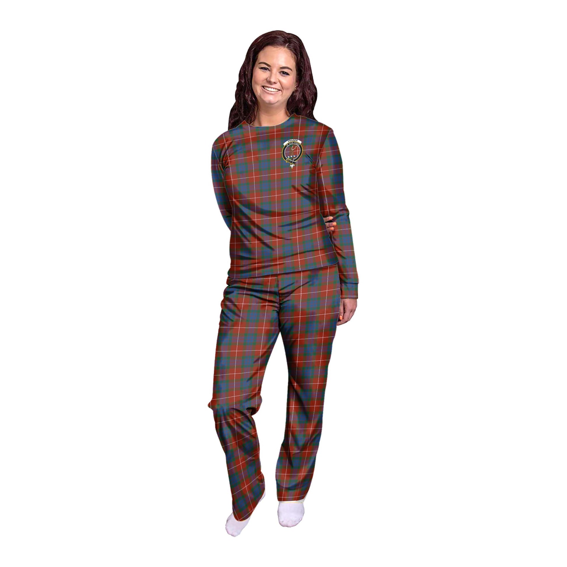 Fraser Ancient Tartan Pajamas Family Set with Family Crest - Tartan Vibes Clothing