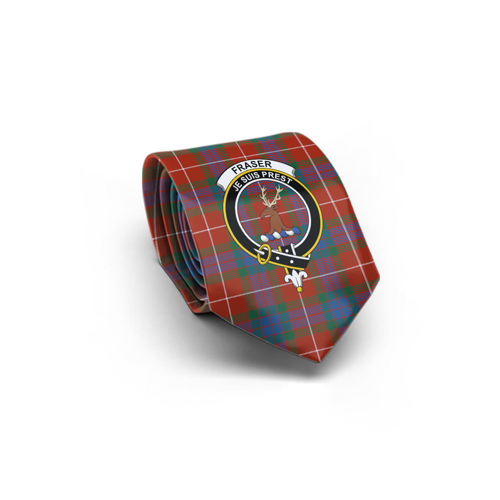 Fraser Ancient Tartan Classic Necktie with Family Crest - Tartan Vibes Clothing