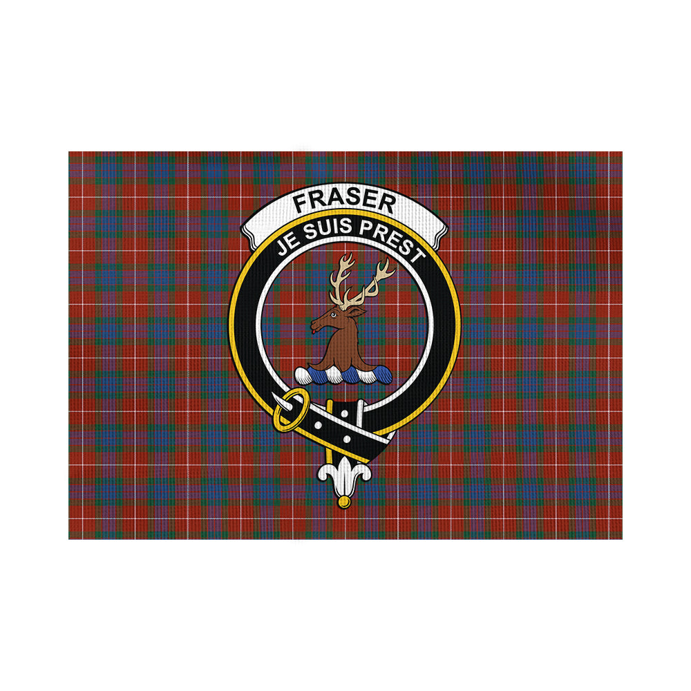 fraser-ancient-tartan-flag-with-family-crest