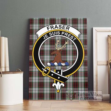 Fraser Dress Tartan Canvas Print Wall Art with Family Crest