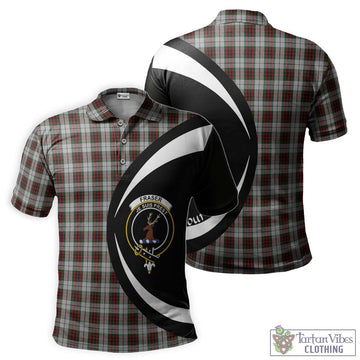 Fraser Dress Tartan Men's Polo Shirt with Family Crest Circle Style