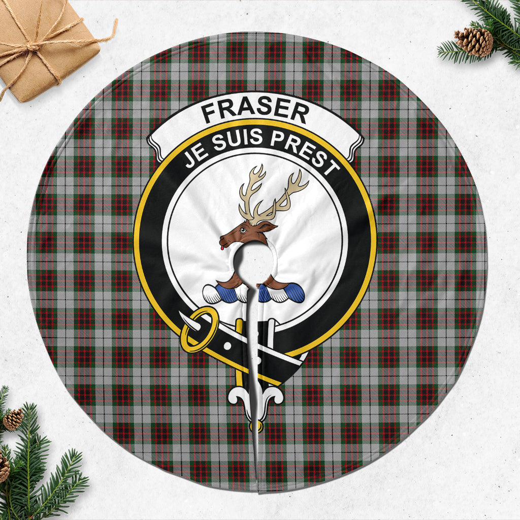 Fraser Dress Tartan Christmas Tree Skirt with Family Crest - Tartanvibesclothing