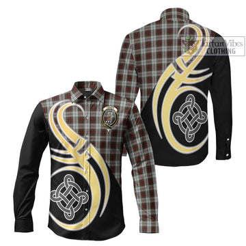 Fraser Dress Tartan Long Sleeve Button Shirt with Family Crest and Celtic Symbol Style