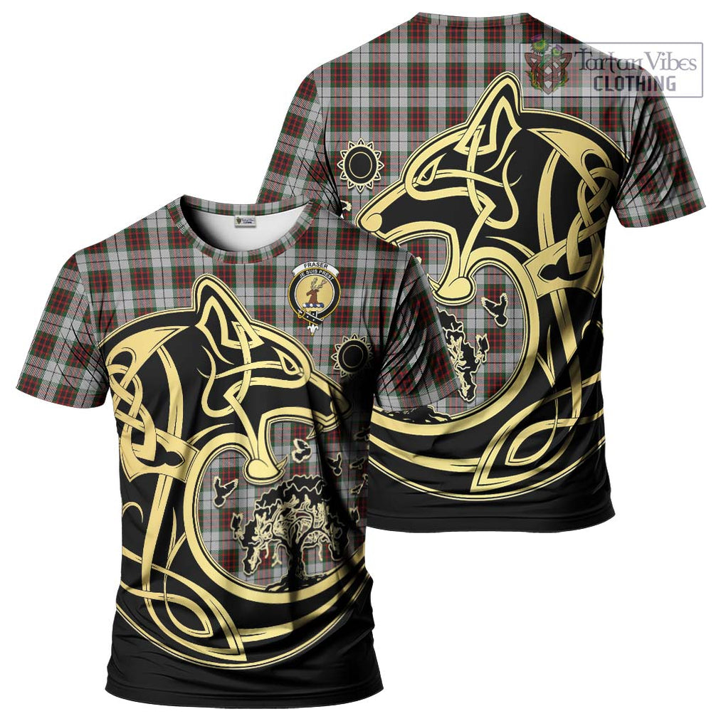 Fraser Dress Tartan T-Shirt with Family Crest Celtic Wolf Style Kid's Shirt - Tartan Vibes Clothing