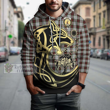 Fraser Dress Tartan Hoodie with Family Crest Celtic Wolf Style