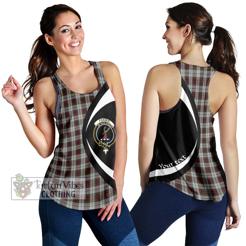 Fraser Dress Tartan Women's Racerback Tanks with Family Crest Circle Style 4XL - Tartan Vibes Clothing