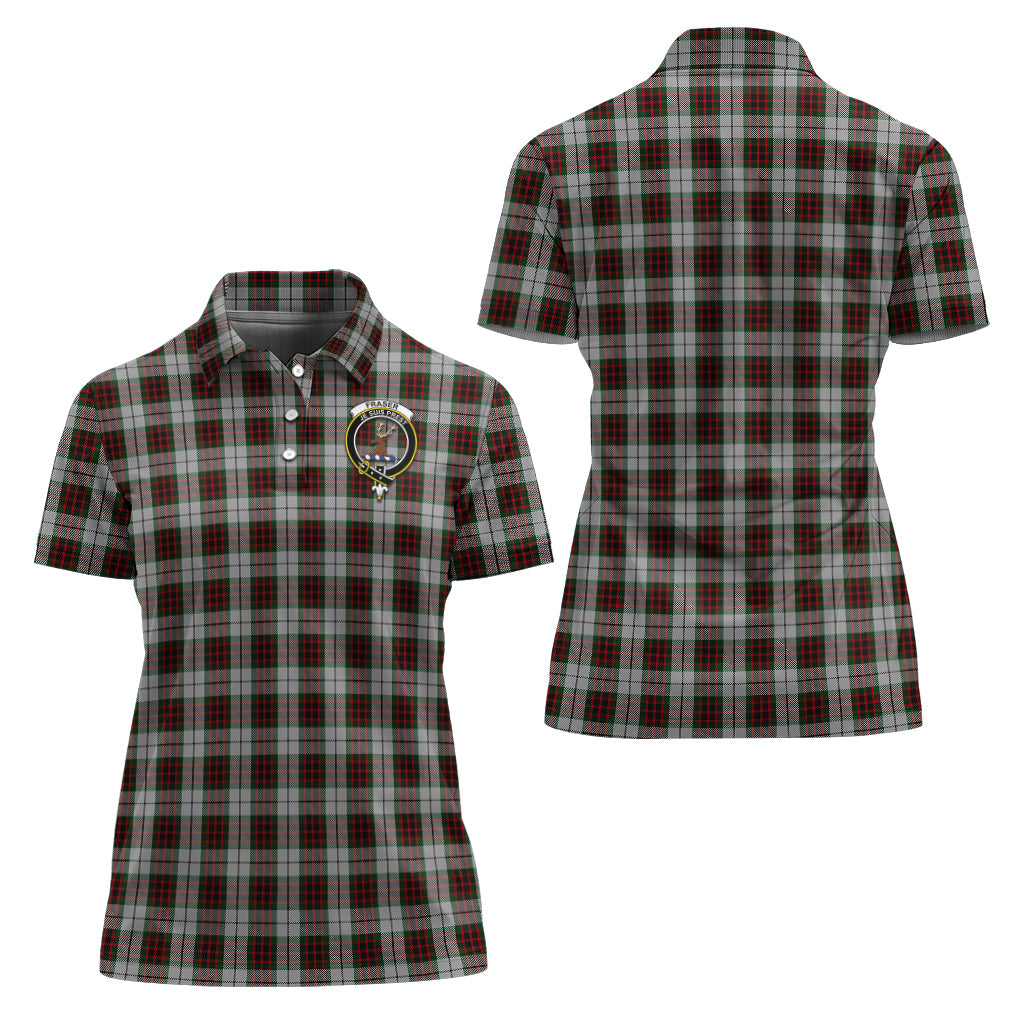 Fraser Dress Tartan Polo Shirt with Family Crest For Women Women - Tartan Vibes Clothing