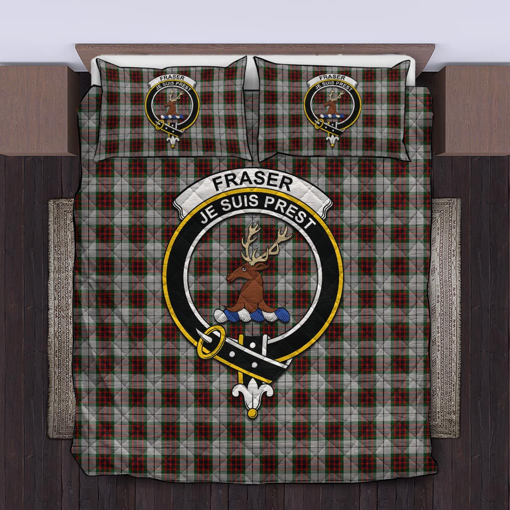 Fraser Dress Tartan Quilt Bed Set with Family Crest Twin - Tartan Vibes Clothing