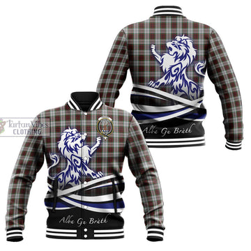 Fraser Dress Tartan Baseball Jacket with Alba Gu Brath Regal Lion Emblem