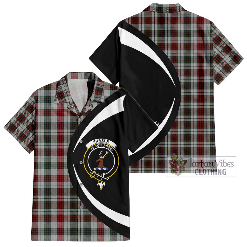 Fraser Dress Tartan Short Sleeve Button Up with Family Crest Circle Style Kid - Tartan Vibes Clothing