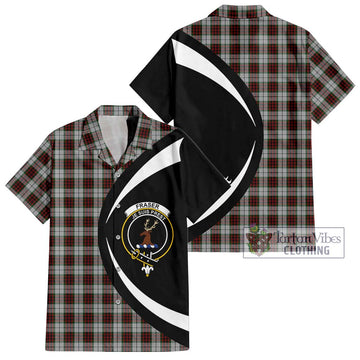 Fraser Dress Tartan Short Sleeve Button Up with Family Crest Circle Style