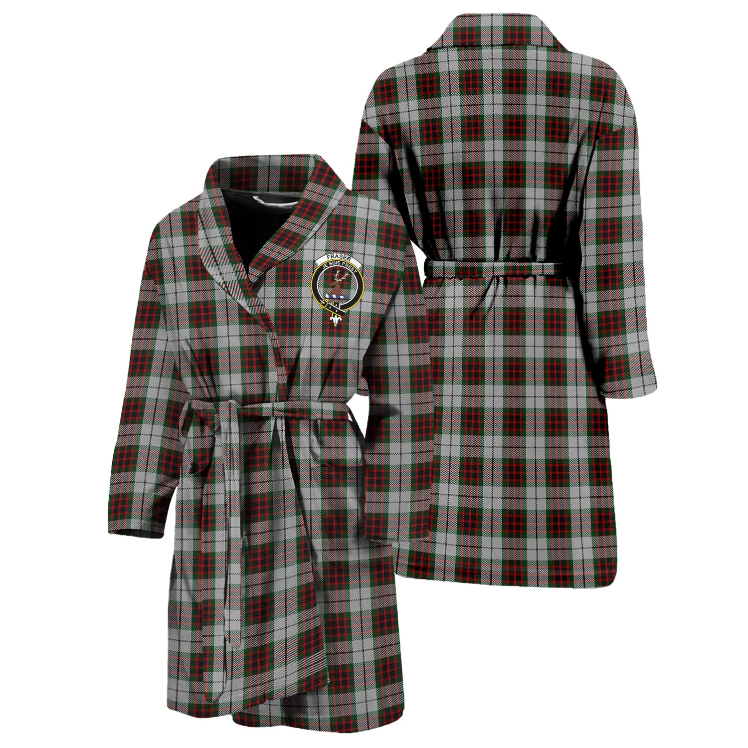 Fraser Dress Tartan Bathrobe with Family Crest Unisex S - Tartan Vibes Clothing