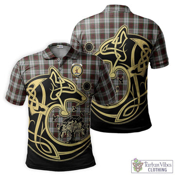 Fraser Dress Tartan Polo Shirt with Family Crest Celtic Wolf Style