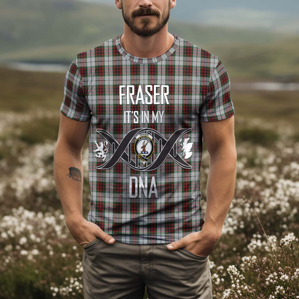 Fraser Dress Tartan T-Shirt with Family Crest DNA In Me Style Kid's Shirt - Tartan Vibes Clothing