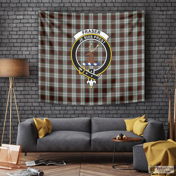 Fraser Dress Tartan Tapestry Wall Hanging and Home Decor for Room with Family Crest