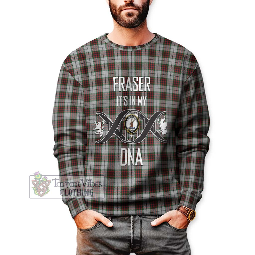 Fraser Dress Tartan Sweatshirt with Family Crest DNA In Me Style Unisex - Tartanvibesclothing Shop