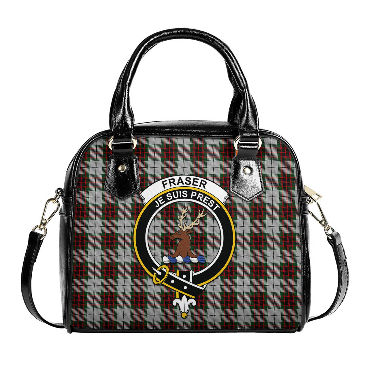 Fraser Dress Tartan Shoulder Handbags with Family Crest One Size 6*25*22 cm - Tartanvibesclothing