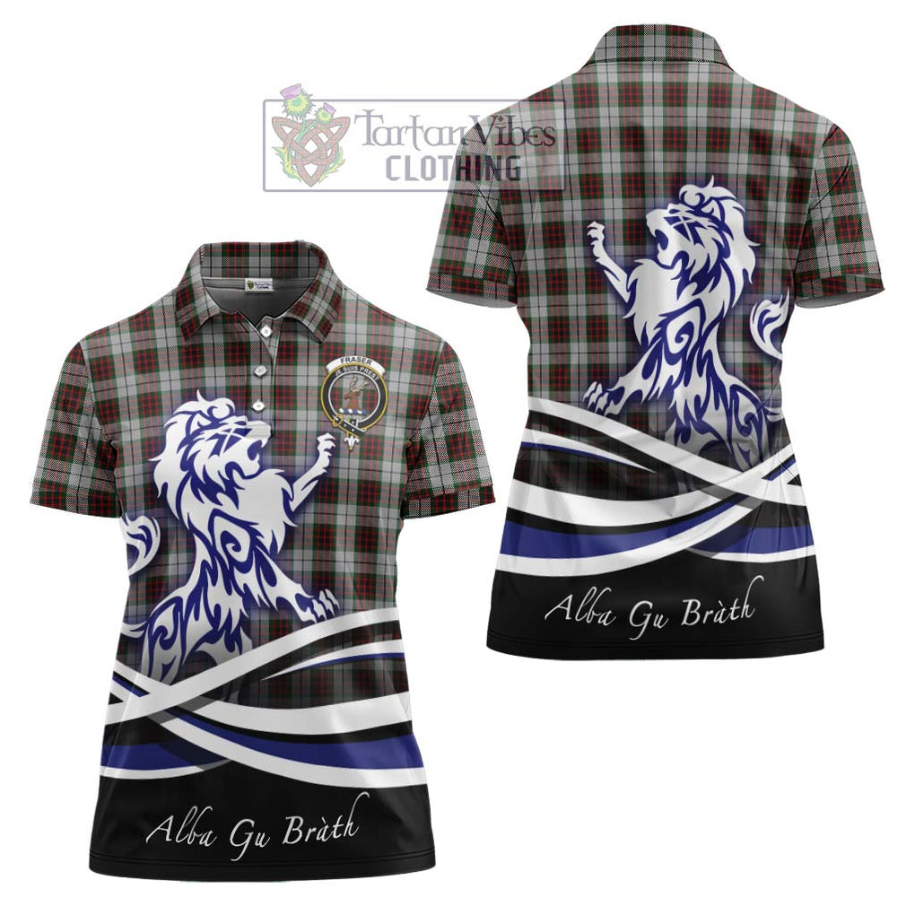 Fraser Dress Tartan Women's Polo Shirt with Alba Gu Brath Regal Lion Emblem Women - Tartanvibesclothing Shop