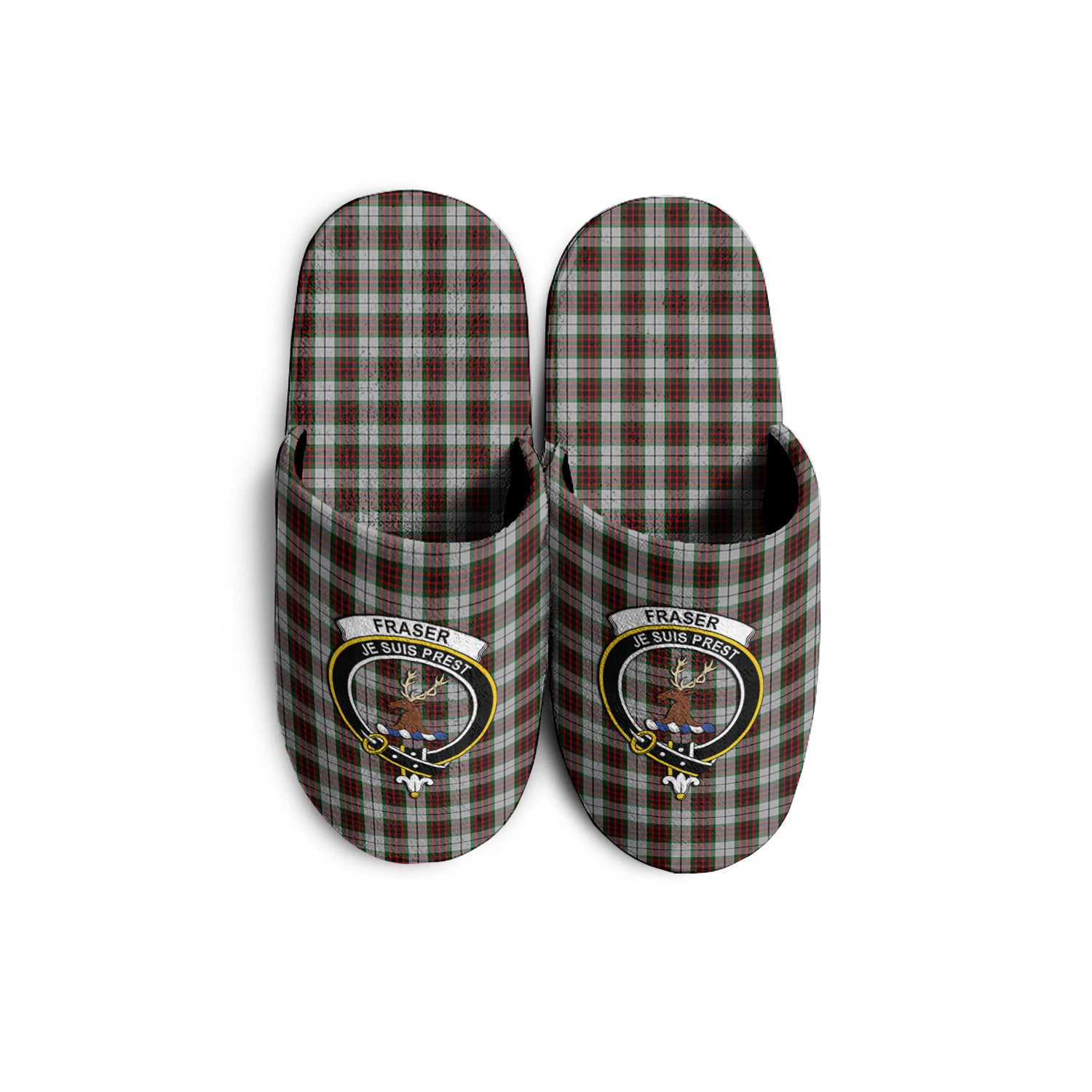 Fraser Dress Tartan Home Slippers with Family Crest - Tartanvibesclothing