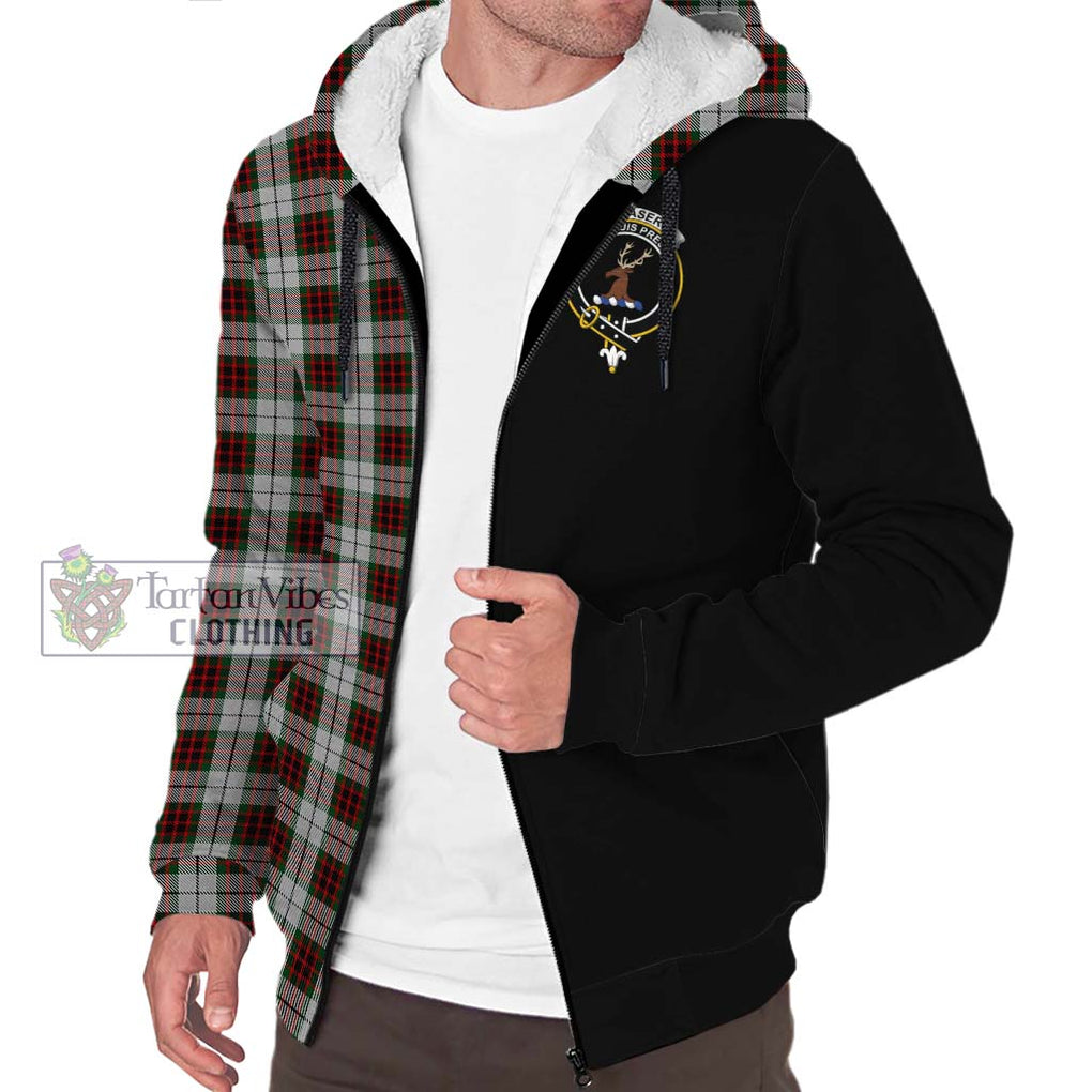 Fraser Dress Tartan Sherpa Hoodie with Family Crest and Half Of Me Style Unisex S - Tartanvibesclothing Shop