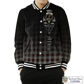 Fraser Dress Tartan Baseball Jacket Featuring Alba Gu Brath Family Crest Celtic Inspired