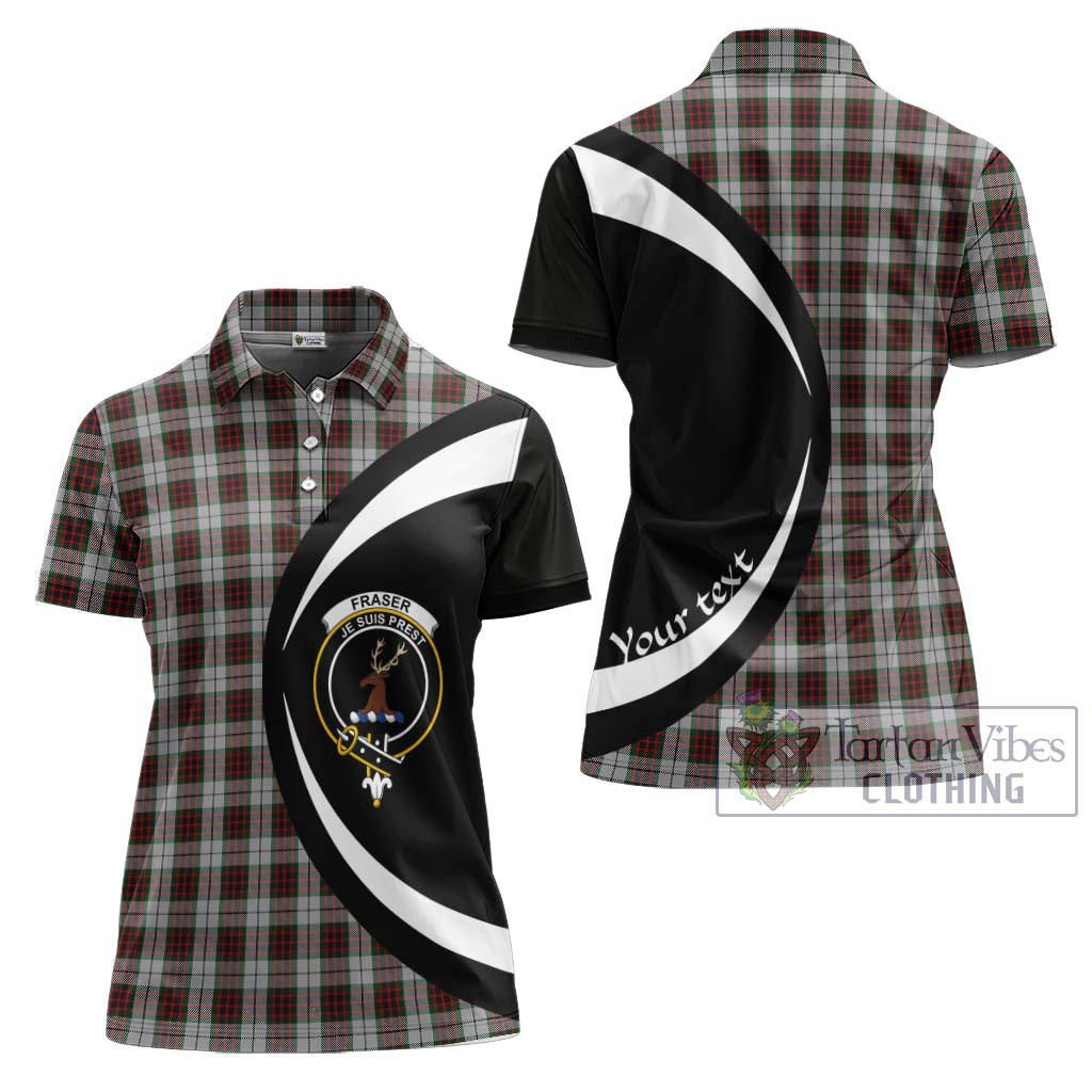 Fraser Dress Tartan Women's Polo Shirt with Family Crest Circle Style Women - Tartan Vibes Clothing